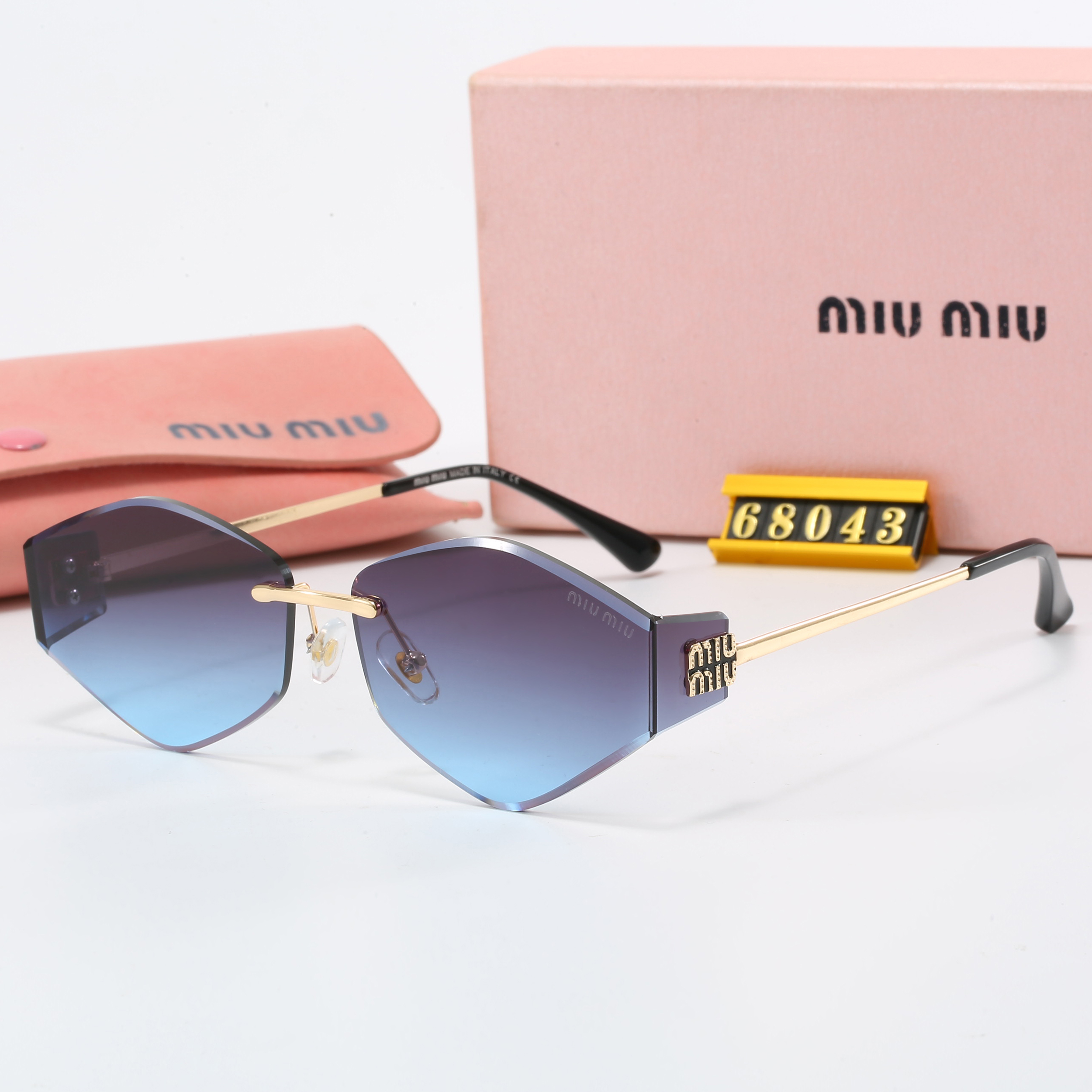 MIU MIU Polygon slim Frame Sunglasses Top quality