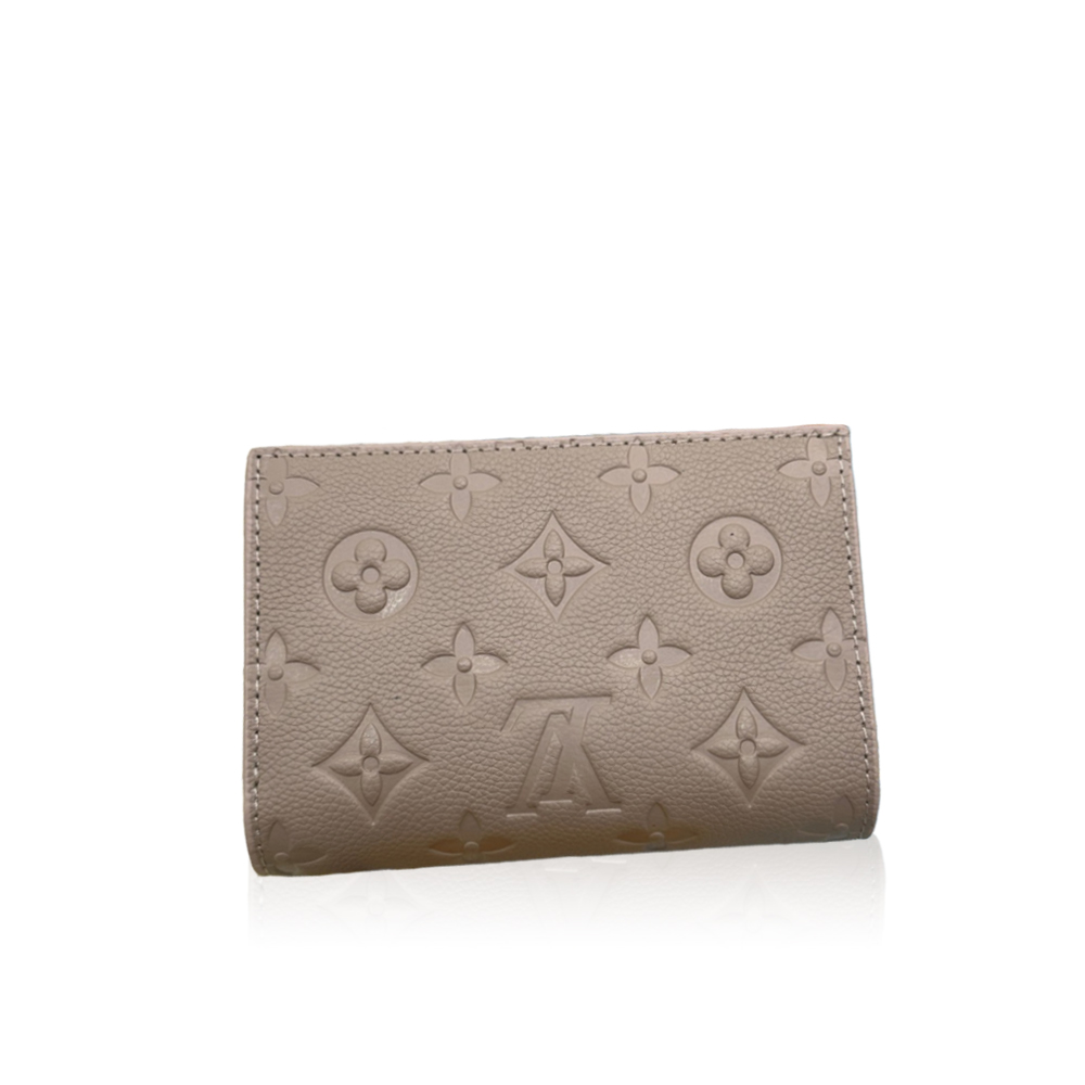 Louis Vuitton Top grain exquisite cowhide embossed zipper dark wallet