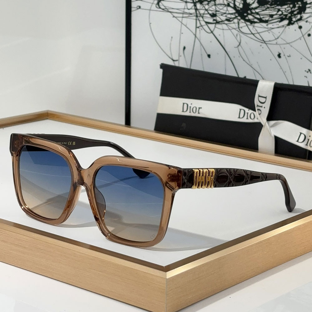 Dior Mirror Leg Stereoscopic Logo sunglasses Top quality