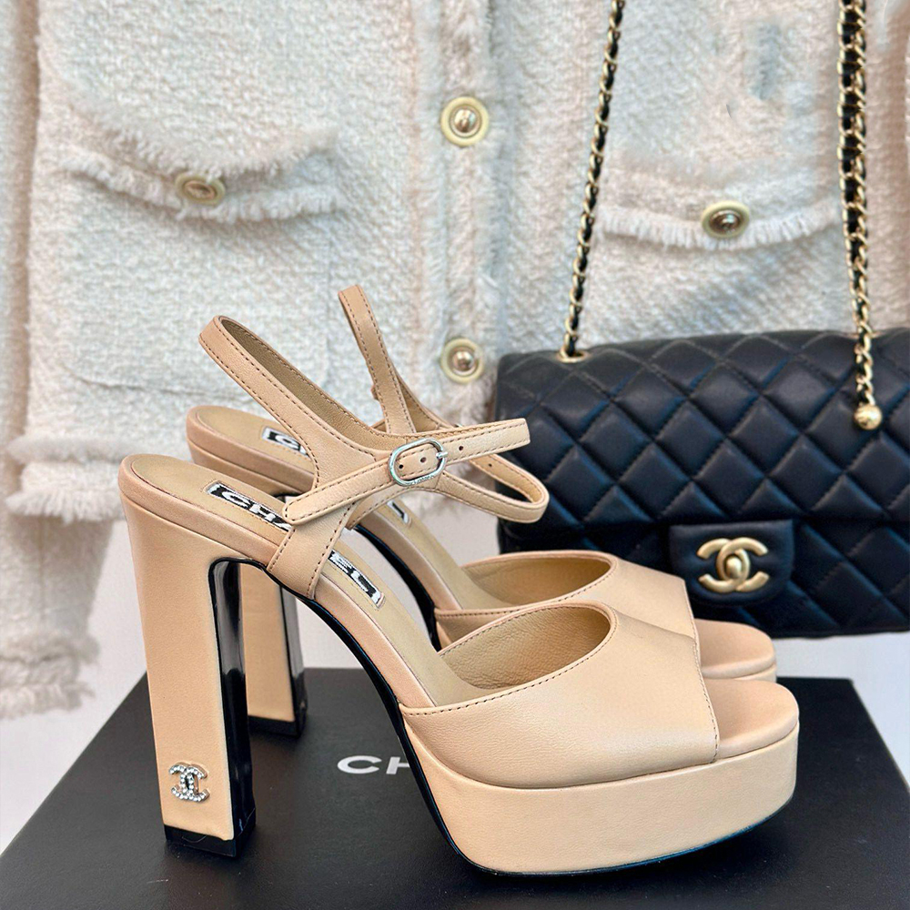 CHANEL Waterproof Platform Double C 12cm Heels