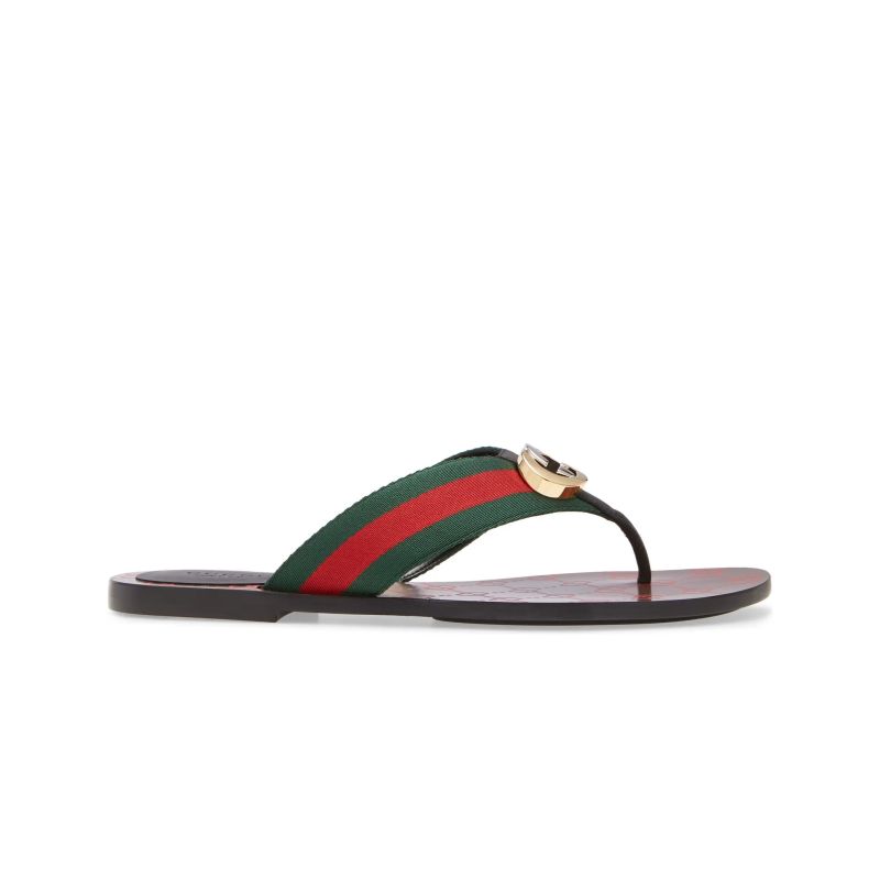 Gucci GG THONG WEB SANDAL Flip Flop Slide 612138