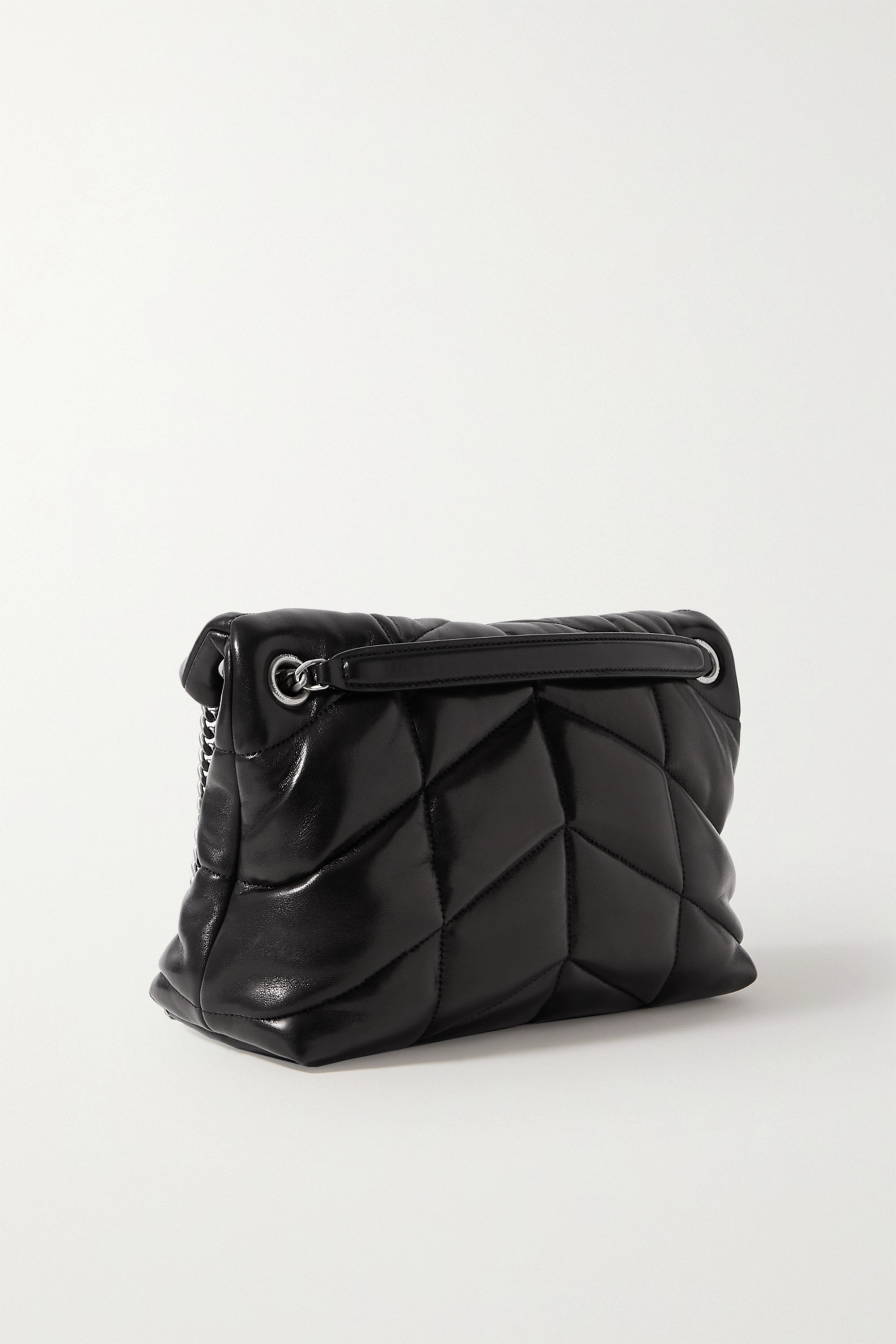 SAINT LAURENT Loulou Puffer small quilted leather shoulder bag black