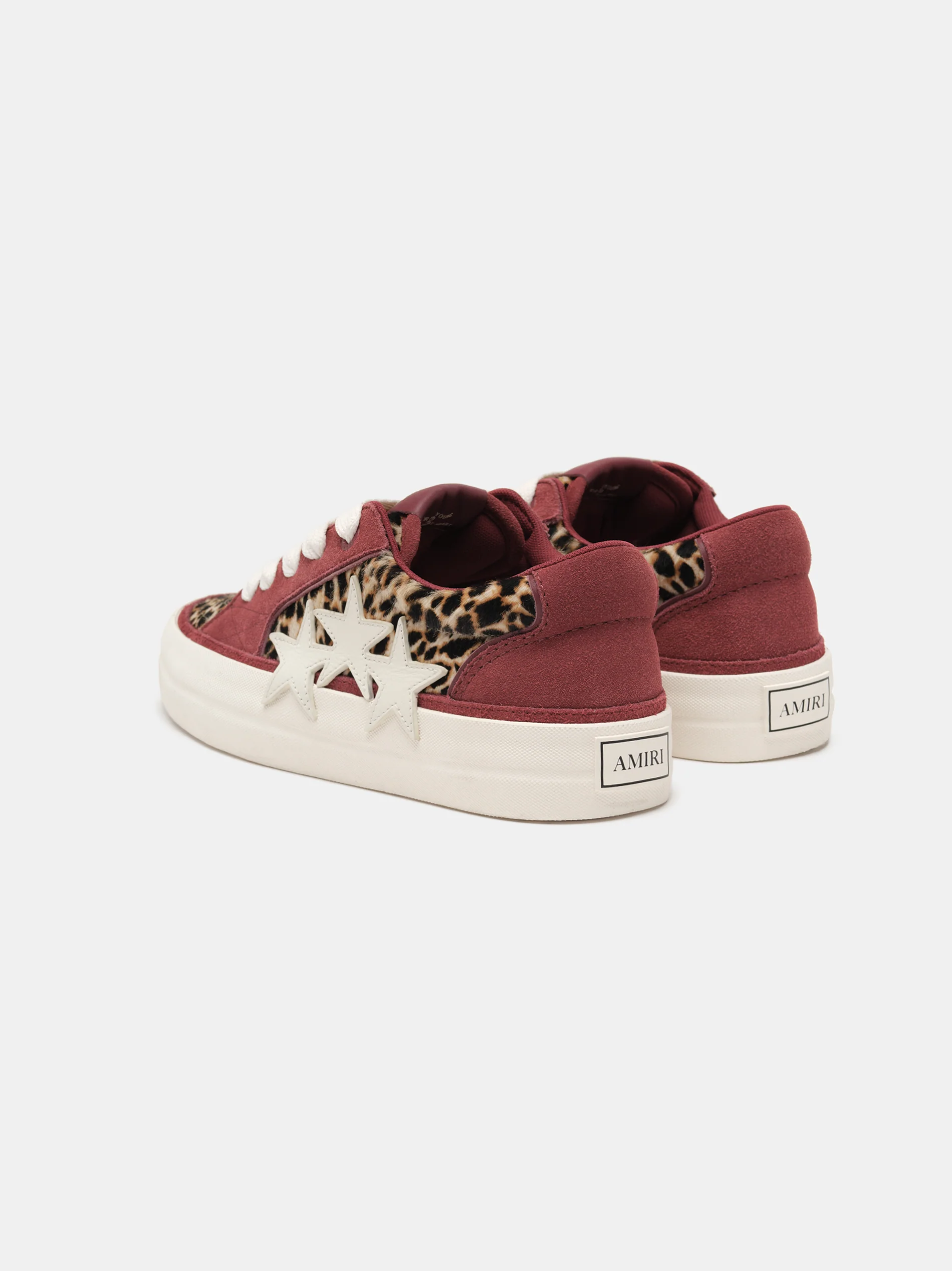 AMIRI LEOPARD SUNSET SKATE LOW - Burgundy