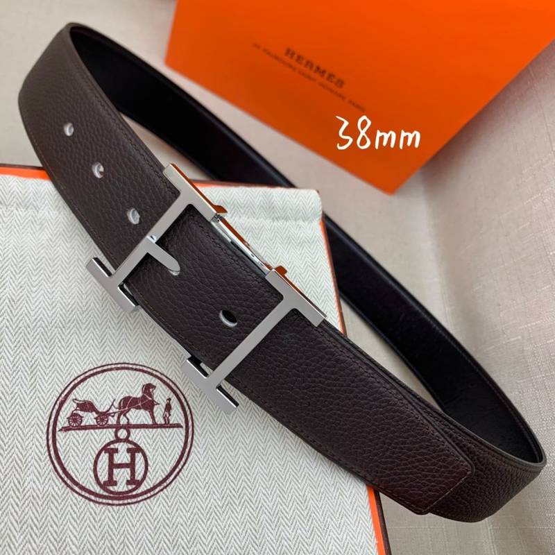 Hermes H Belt Buckle & Reversible Black Belt 380MM