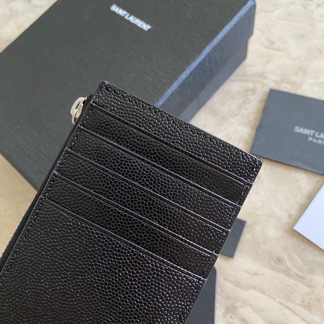 Saint Laurent Caviar Zip Card Holder