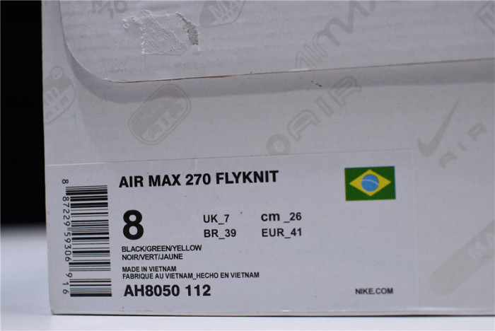 Nike Air Max 270 FIFA World Cup Brazil Black Green Yellow AH8050-112