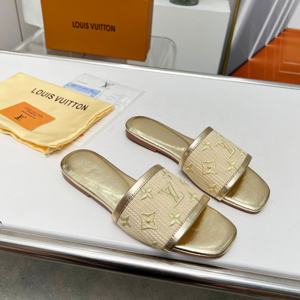 Louis Vuitton LV Fabric Flat Flip-flops Slide Sandal