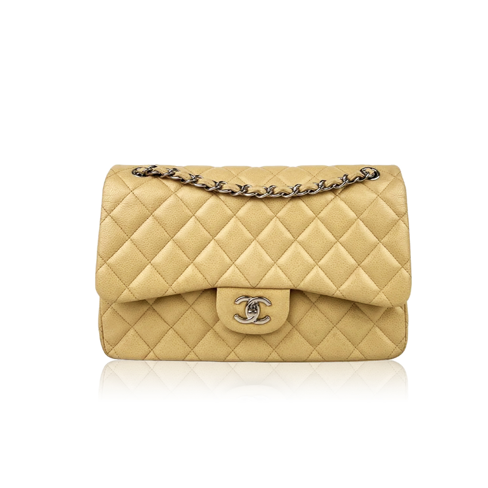 Chanel Timeless Jumbo Beige Caviar SHW