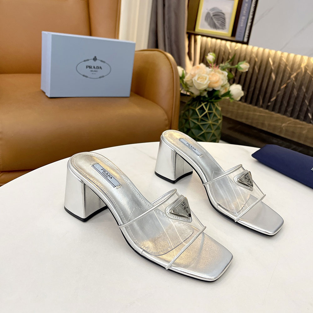 Prada  Leather Chunky Sandals Slide Sandal