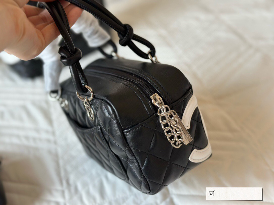 Chanel classic black and white panda color pillow bag