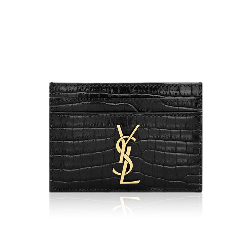 Saint Laurent YSL Crocodile Print Card Bags