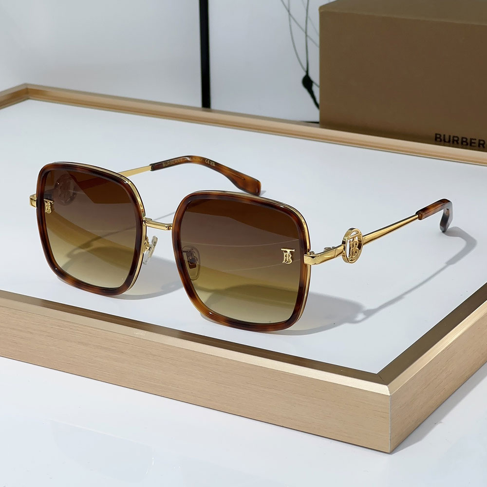 Buberry Slim Hollowed out Logo on Mirror legs Sunglasses Top quality