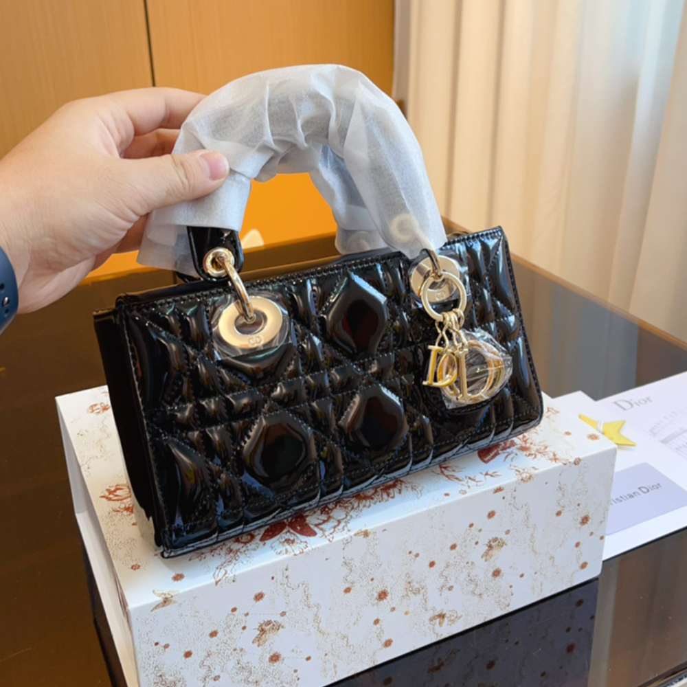 Dior Small LADY D-JOY Handbag Cherry Red