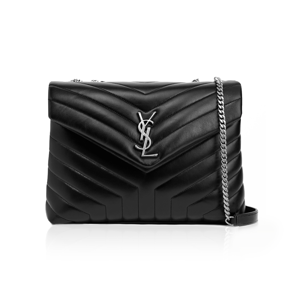 SAINT LAURENT Loulou medium quilted leather shoulder bag black