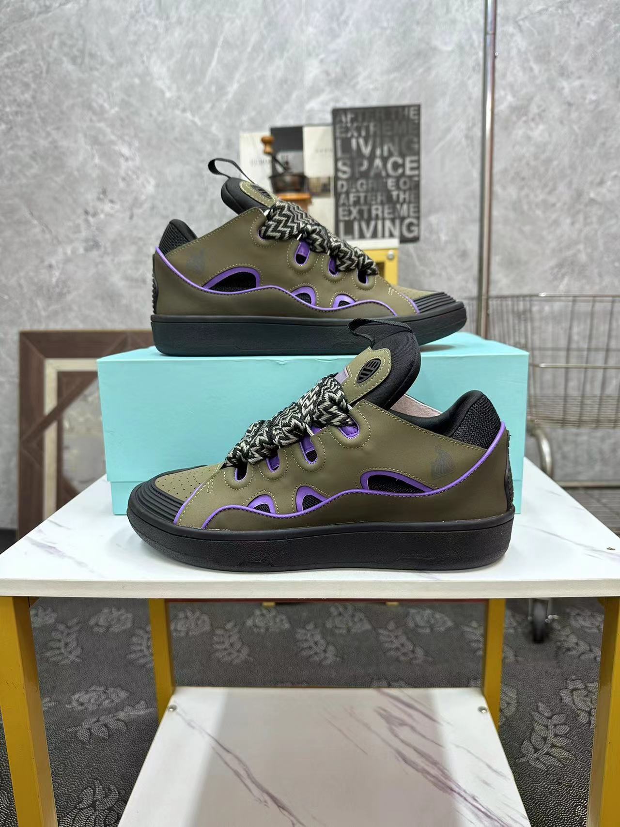 Lanvin LEATHER CURB SNEAKERS