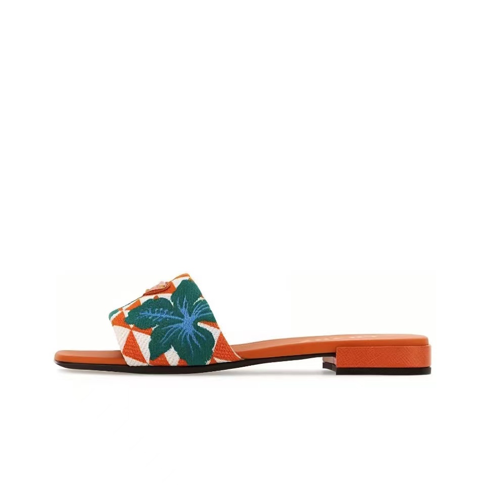Prada Open-toed Flip-flops With Round Heads Slide Sandal