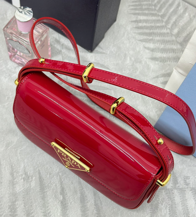 PRADA New Red Calf Leather Shoulder Bag