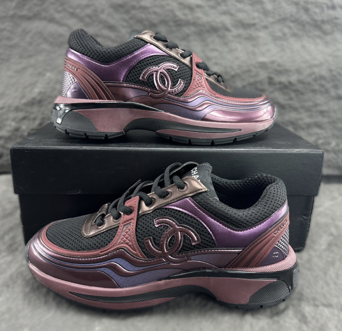 Chanel Silver Horn King series running shoes