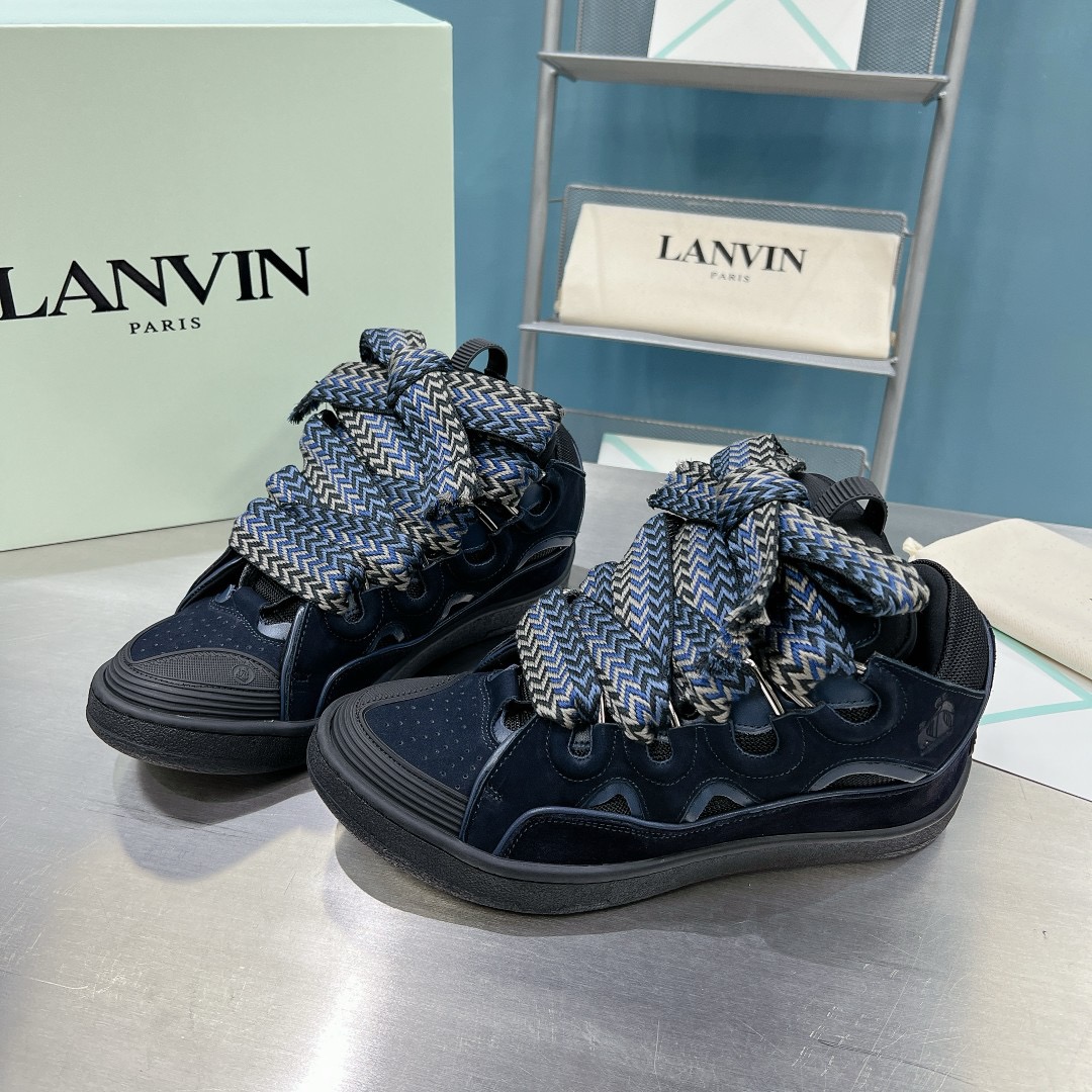 Lanvin LEATHER CURB SNEAKERS
