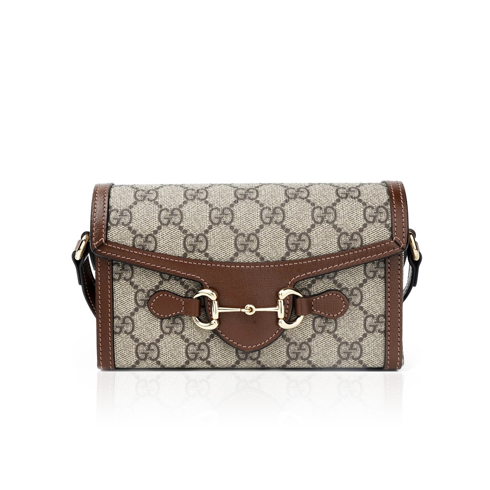 Gucci Horsebit 1955 Canva&Leather Shoulder Bag