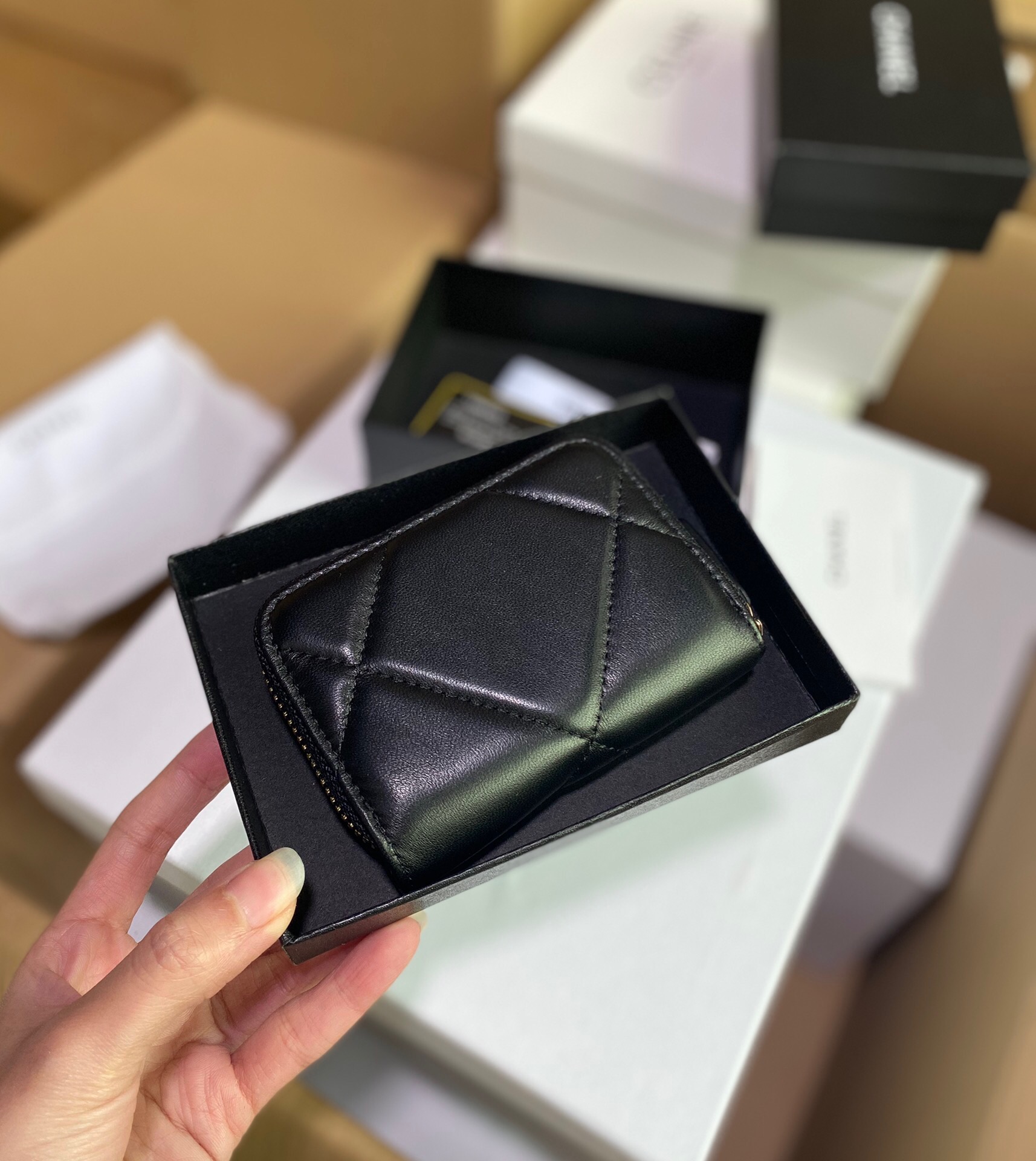 Chanel Lambskin Zip Coin Purse