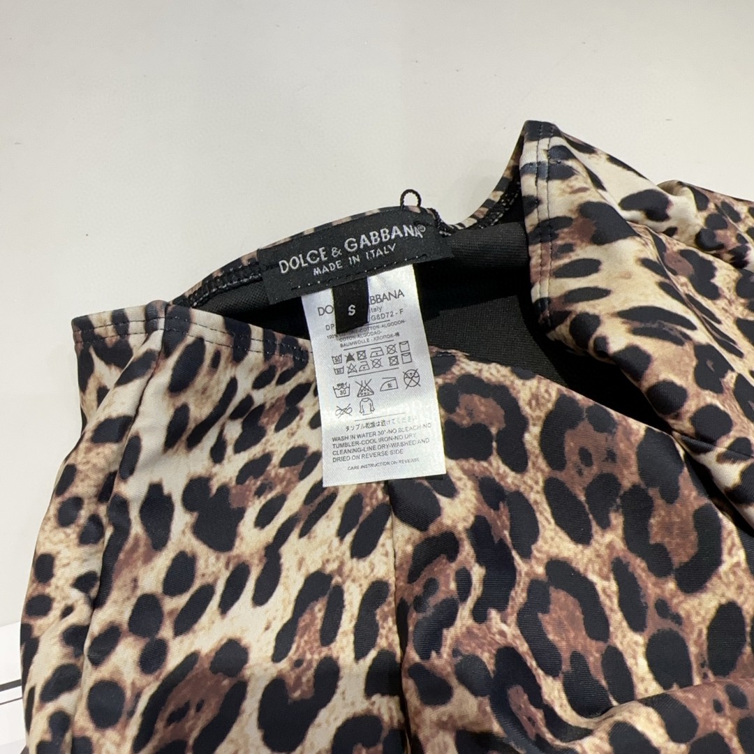 Dolce & Gabbana leopard print two-piece swimsuit Swimwear