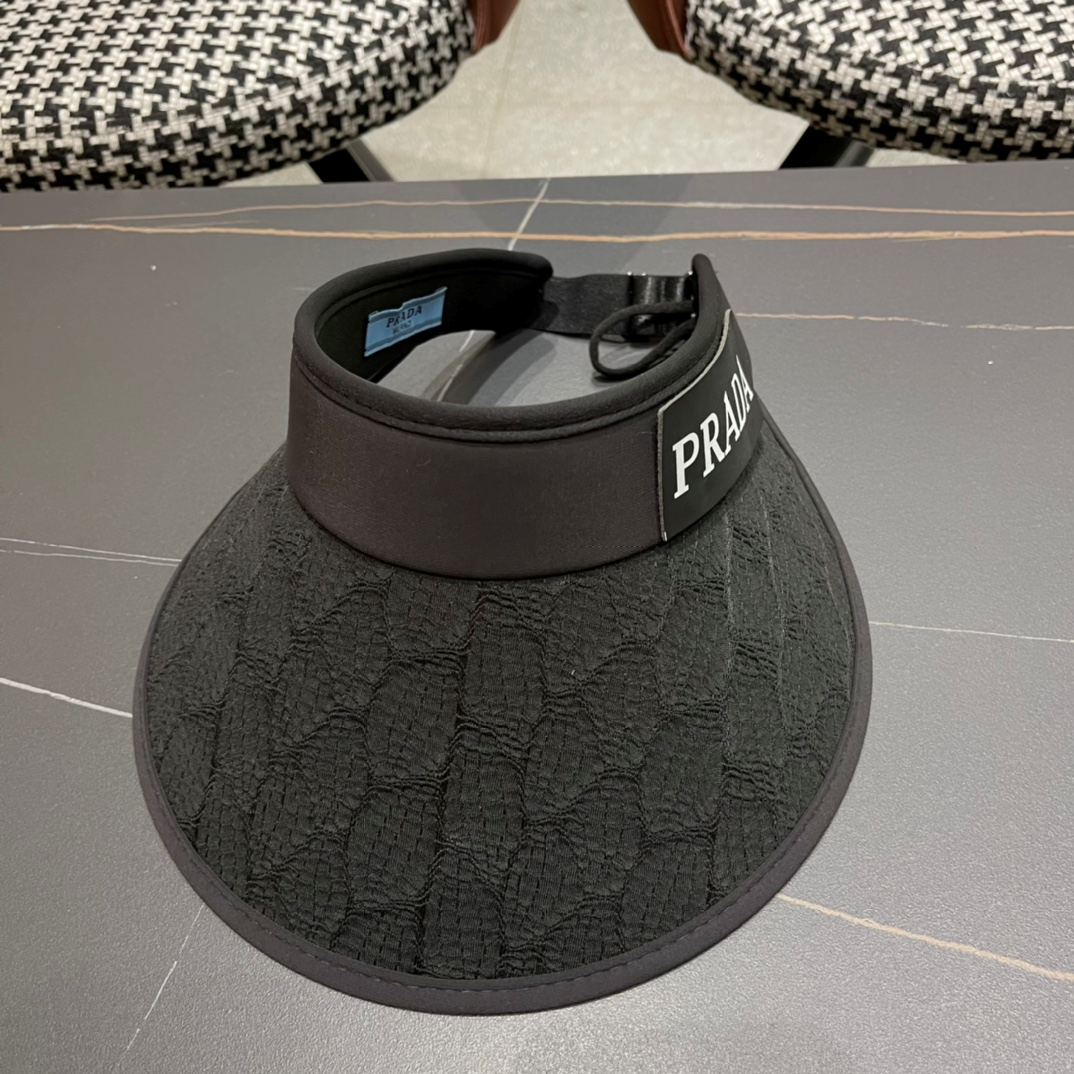 Prada Small Fragrant Wind Shade UV Protection Empty Top Hat Sunhat
