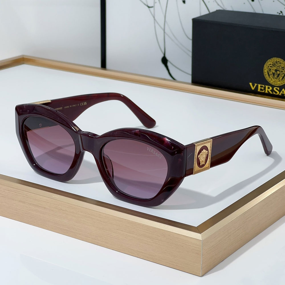 Versace  Mirror leg Logo Plate Frame Sunglasses Top Quality