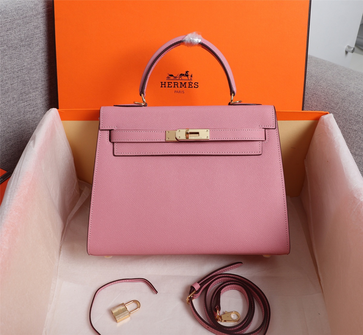Hermes Kelly Gold Buckle Bag-Epsom