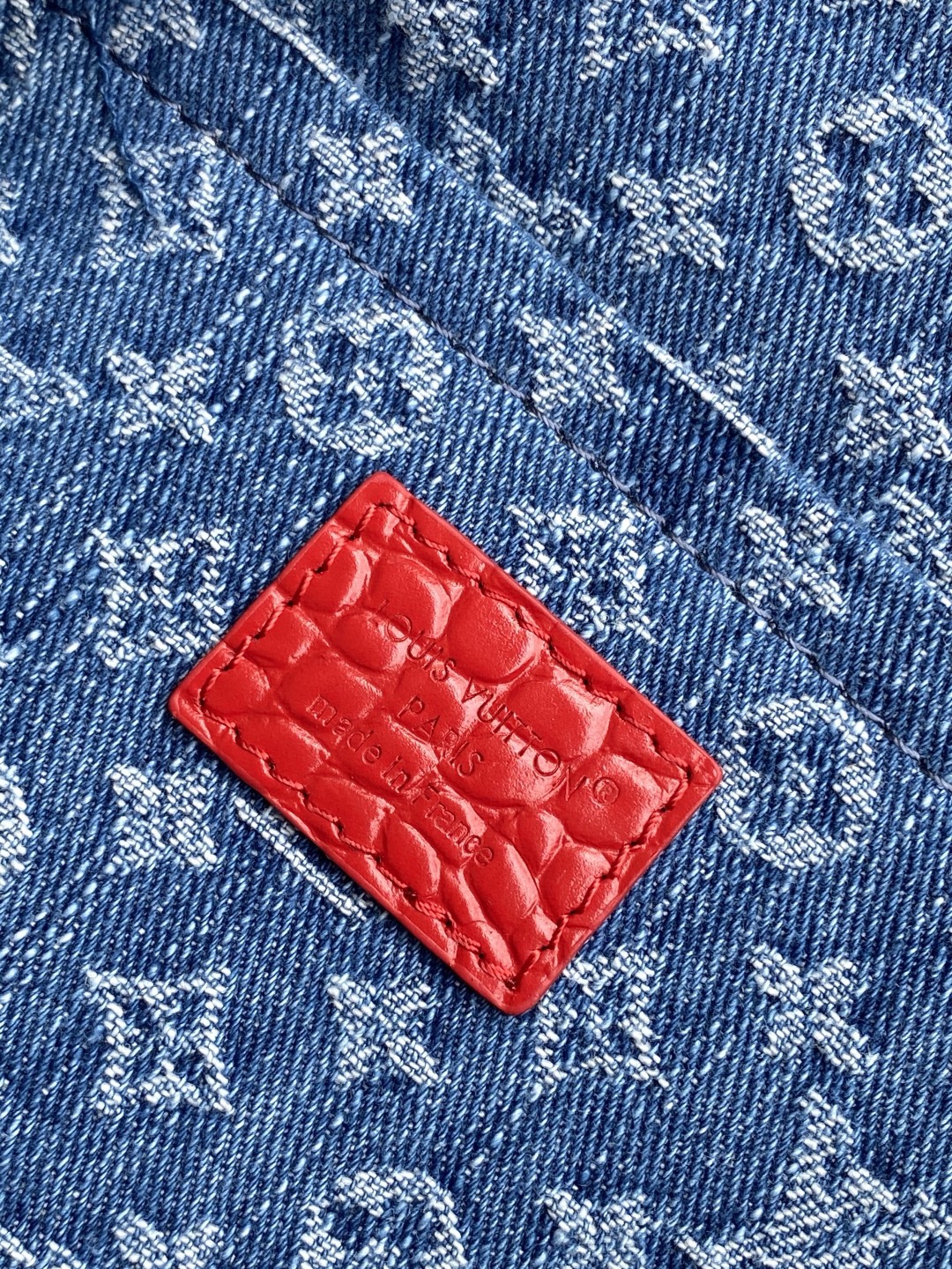 Louis Vuitton new denim cherry embroidered travel bag N87627