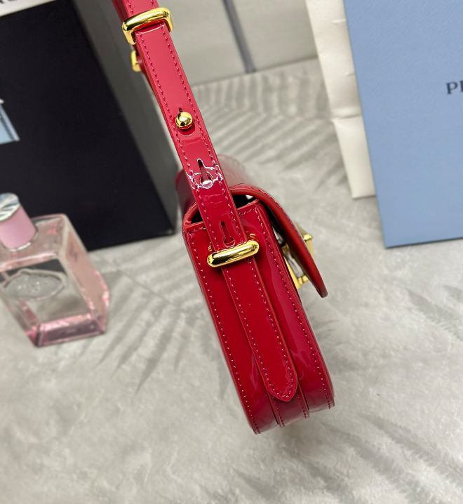 PRADA New Red Calf Leather Shoulder Bag