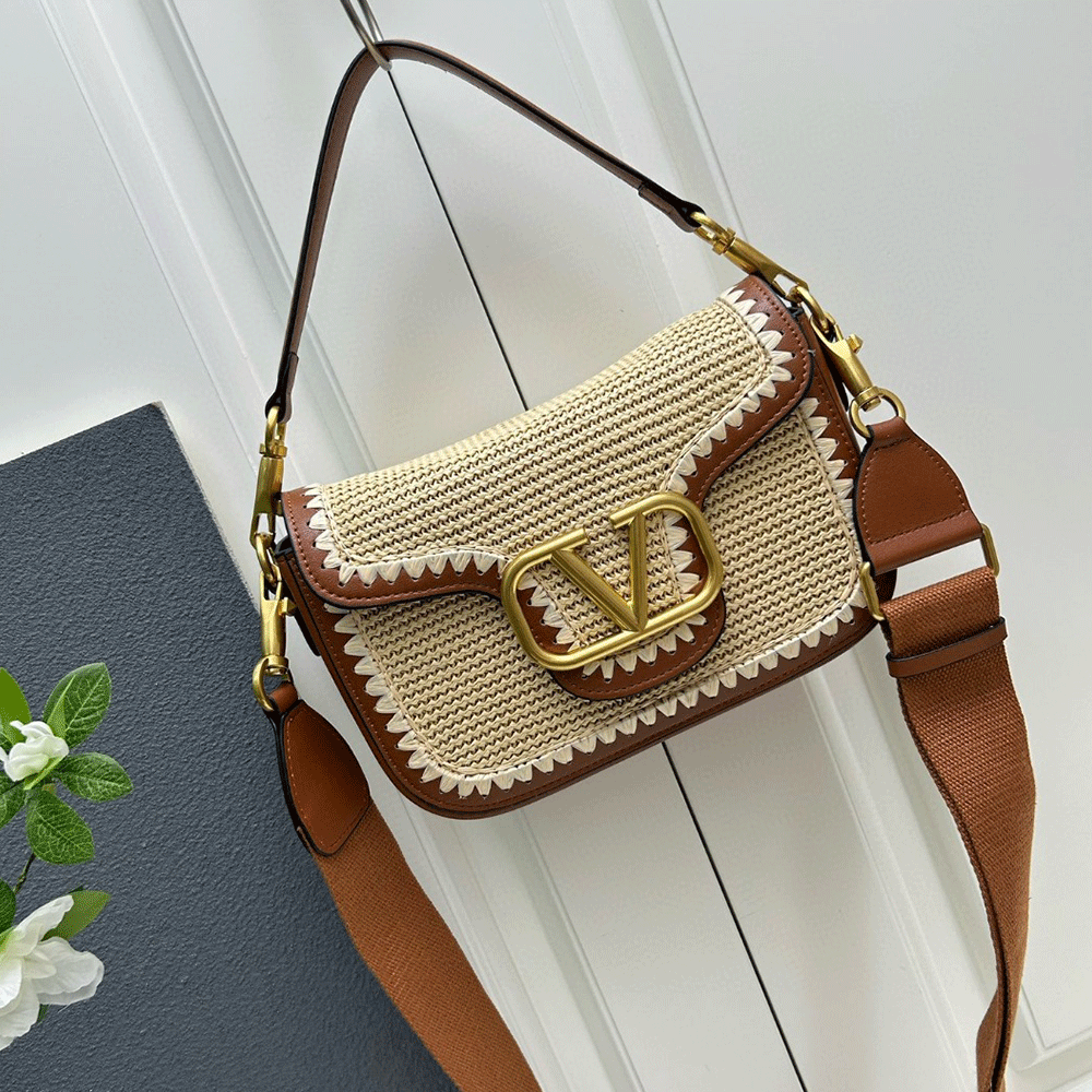 Valentino Garavanialltimewoven leather shoulder bag