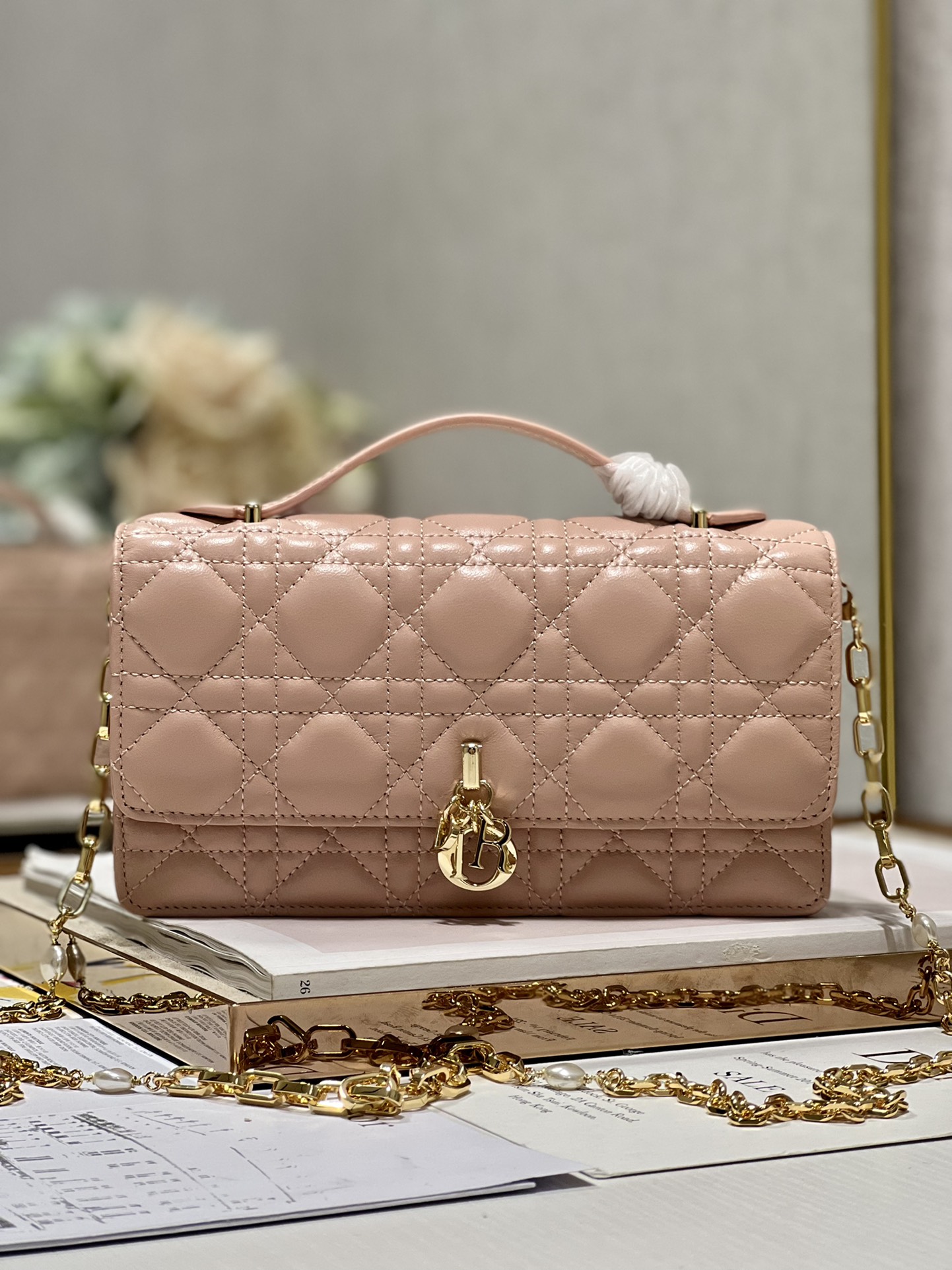 Dior Miss Mini Bag Rose Des Vents Cannage Lambskin S0980ONMJ_M49P