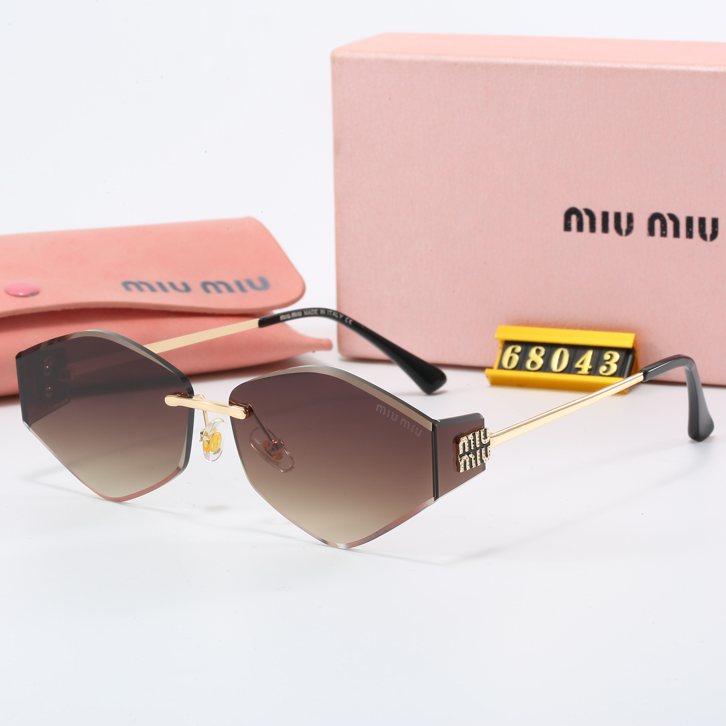 MIU MIU Polygon slim Frame Sunglasses Top quality