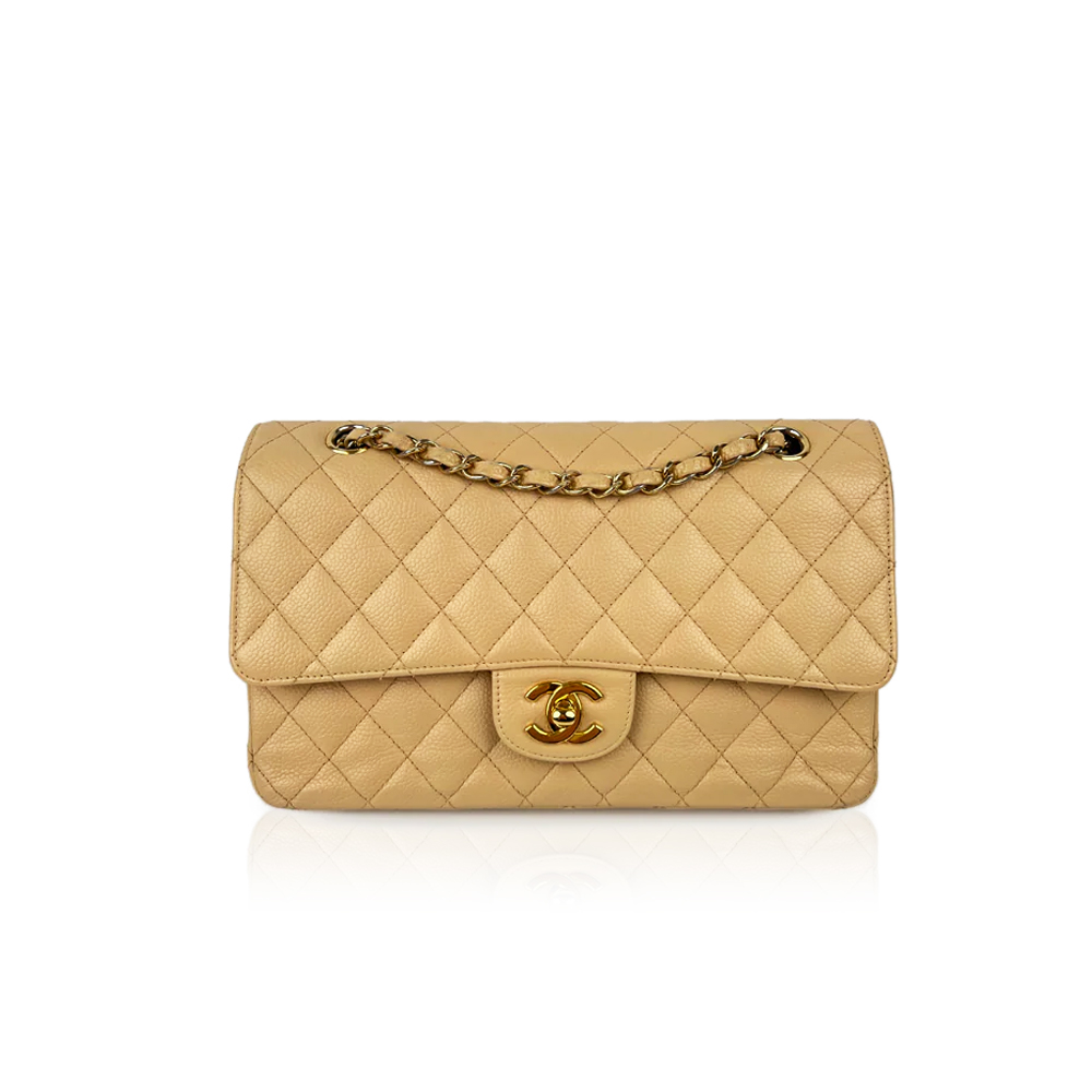 Chanel Timeless Medium Beige Caviar GHW
