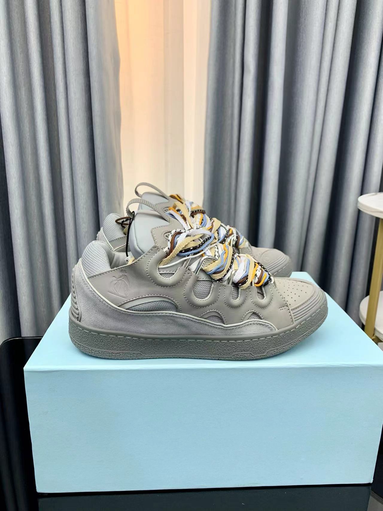 Lanvin LEATHER CURB SNEAKERS