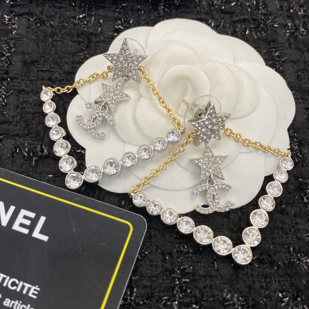 Chanel diamond masonry earrings