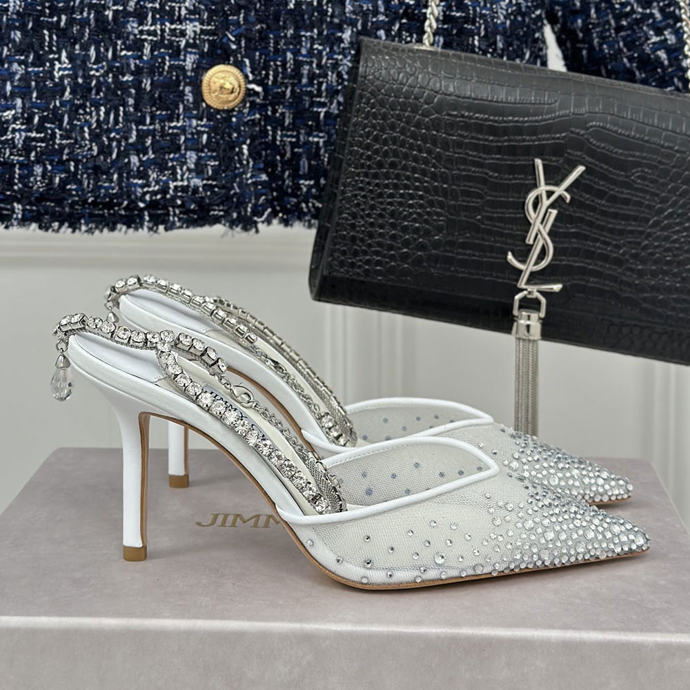 Jimmy Choo Saeda 10CM Slim Heel  Slide Sandal