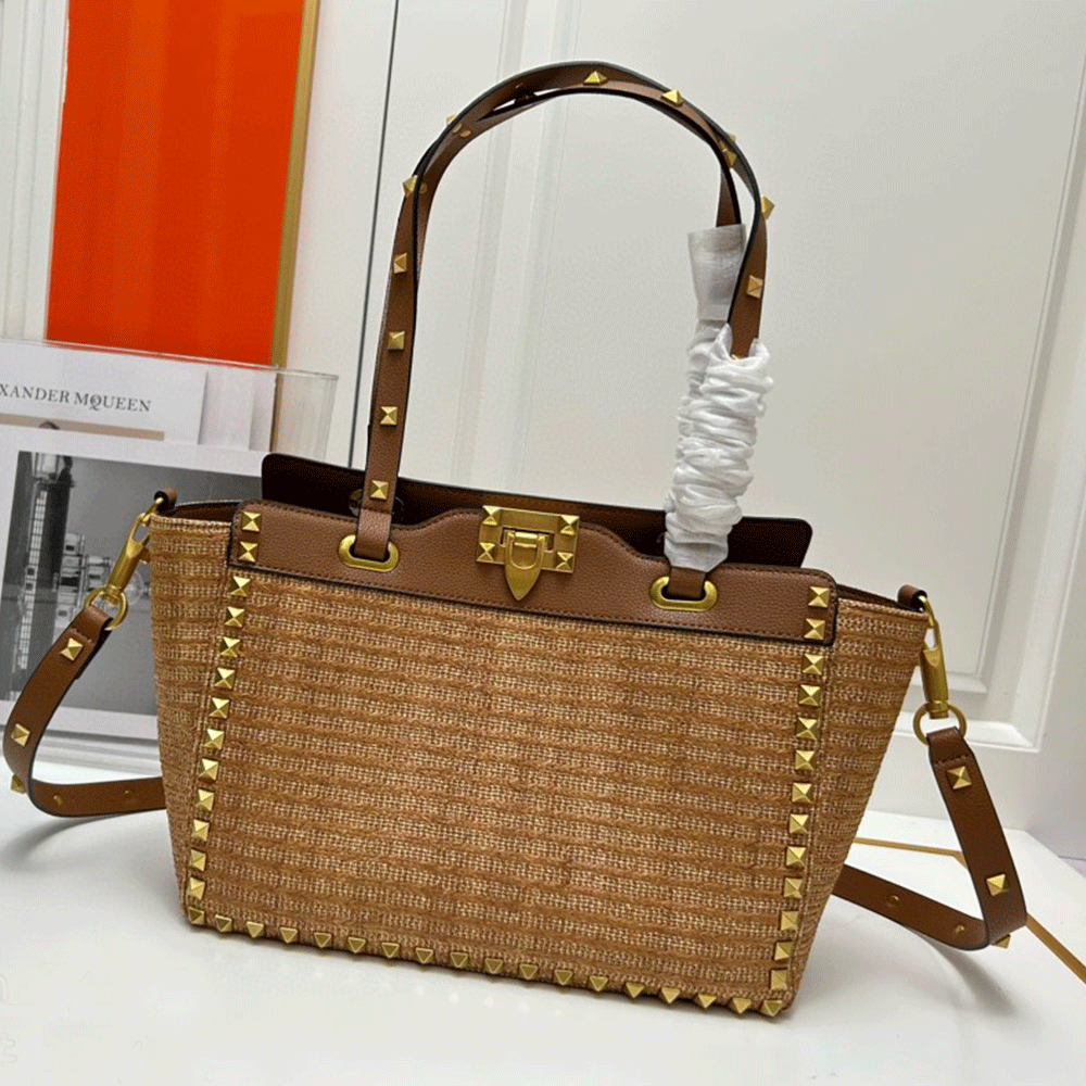 Valentino Classic Rivet Shopper Bag