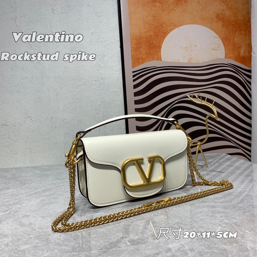 VALENTINO GARAVANI V Logo Baguette Shoulder Bag Ladies MINILOCO Calfskin Bag