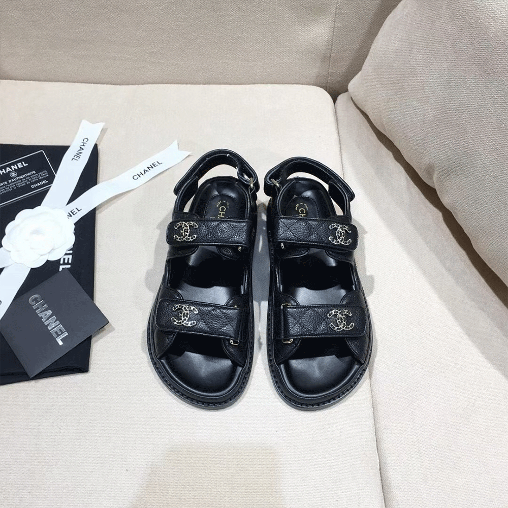 Chanel Flat Velcro sandals Slide