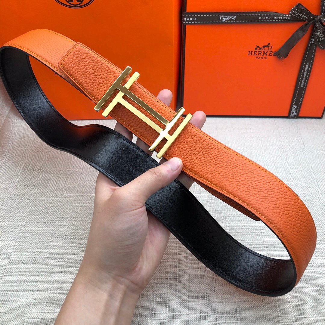 Hermes H Belt Buckle & Reversible Brown Belt 380MM