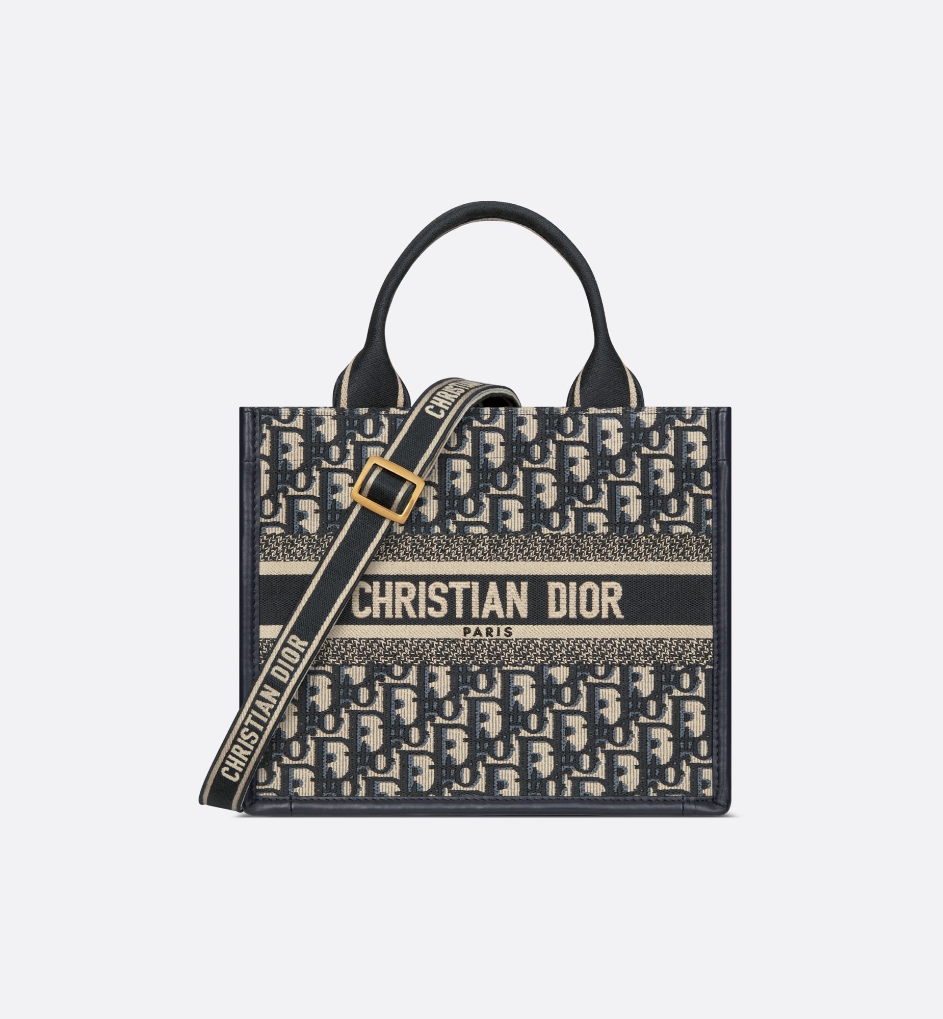 Dior Small Oblique Print Embroidered Wagyu Leather Book Tote