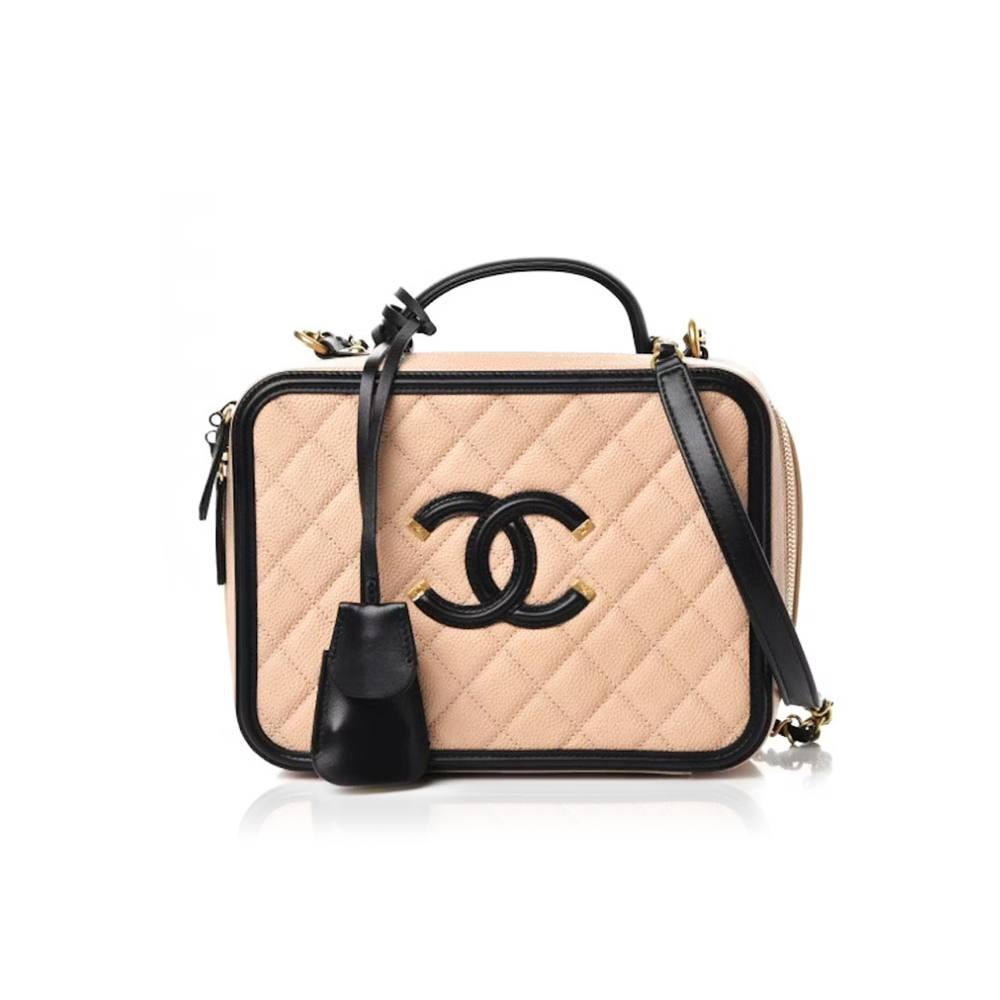 Chanel Vanity Case Quilted Caviar