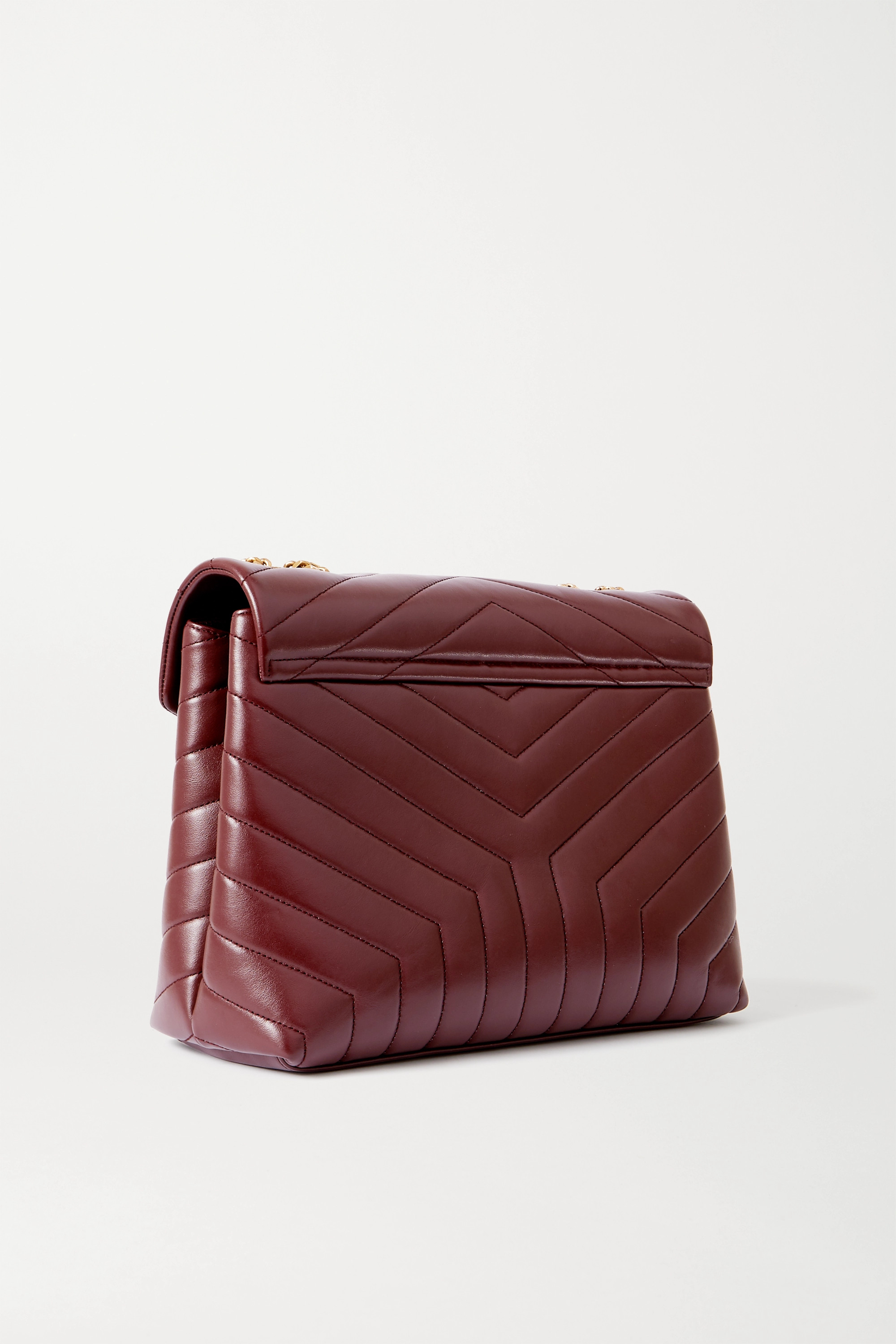 SAINT LAURENT Loulou medium quilted leather shoulder bag burgundy