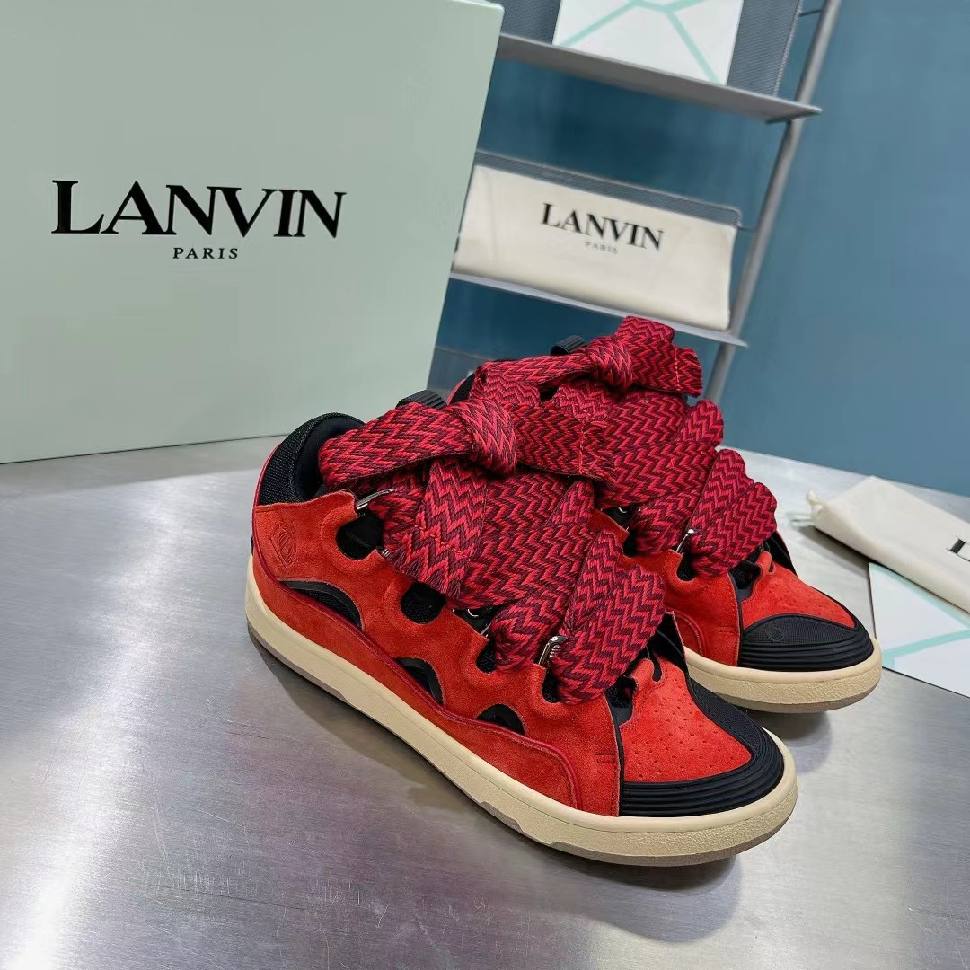 Lanvin LEATHER CURB SNEAKERS
