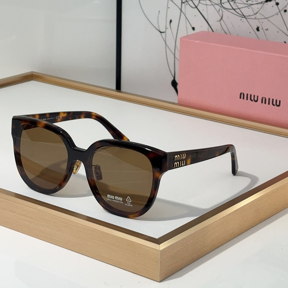 MIU MIU  Mirror leg logo irregular shaped Sunglasses Top quality