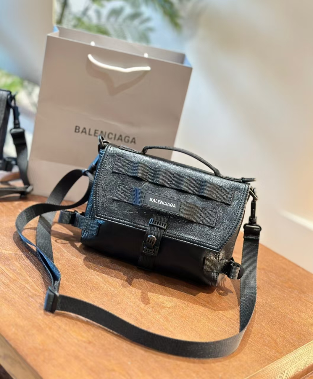 Balenciaga Classic washed pleated mailman bag