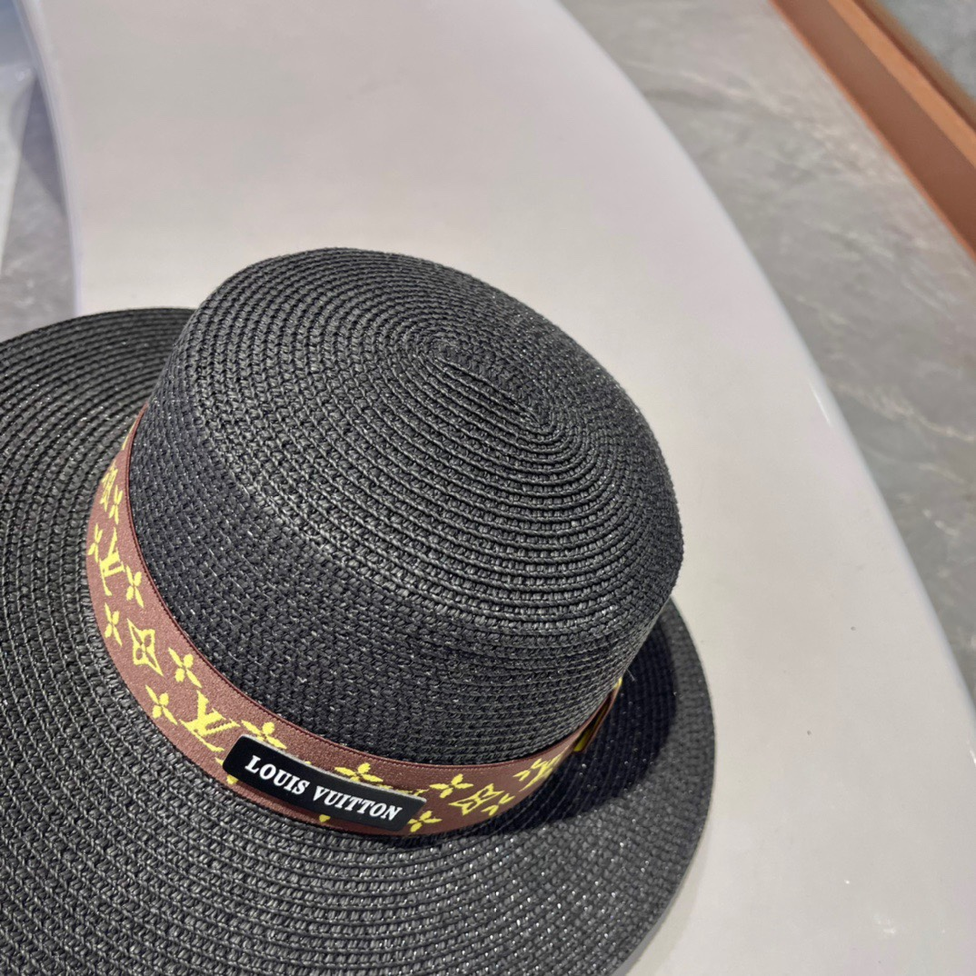 Louis Vuitton LV Flat Straw Beach Hat Sunhat