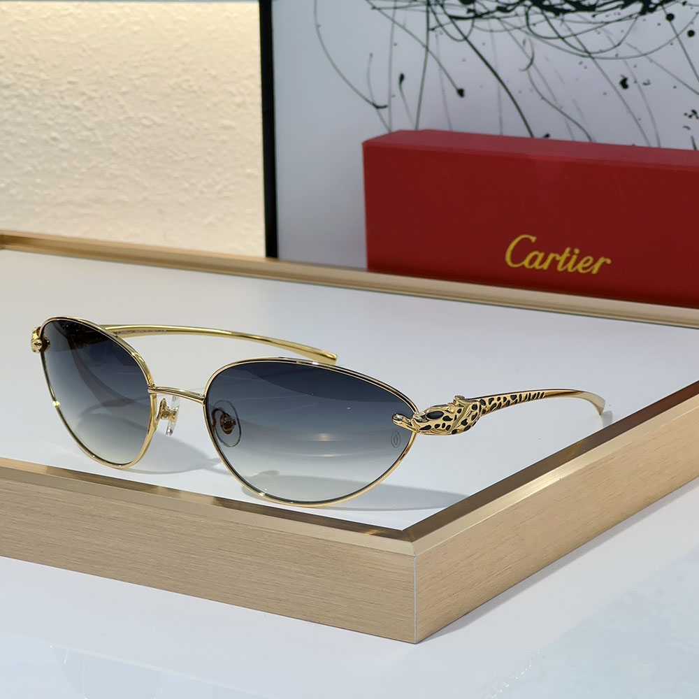 Cartier Metal Cutout Frame Sunglasses Top quality